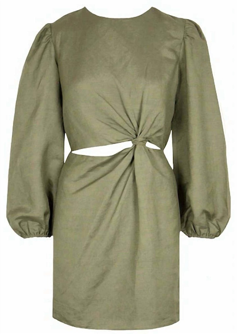 Lucy Pilar Knot Dress In Olive