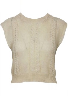Lucy Quentin Cable Knit Top In Cream