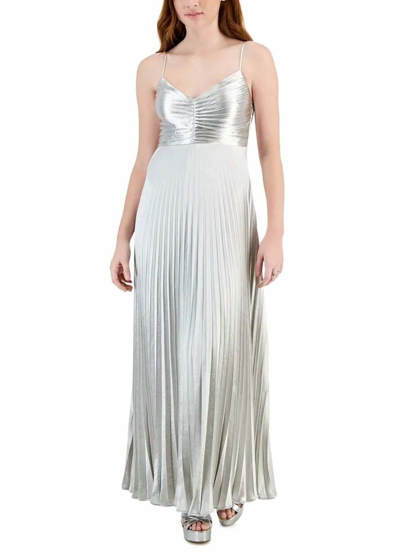Lucy Rose Pleated Dress In Pewter