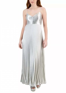Lucy Rose Pleated Dress In Silver
