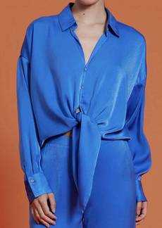 Lucy Rue Button Down Top In Electric Blue
