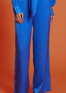 Lucy Rue Satin Pant In Blue