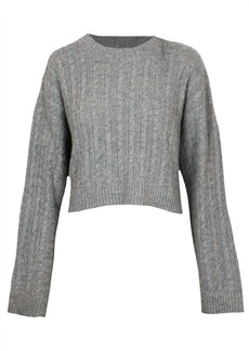 Lucy Shay Cable Knit Sweater In Grey
