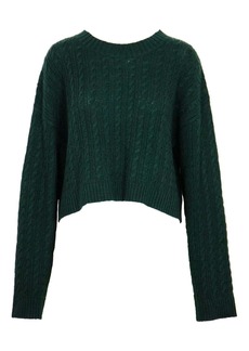 Lucy Shay Cable Knit Sweater In Pine