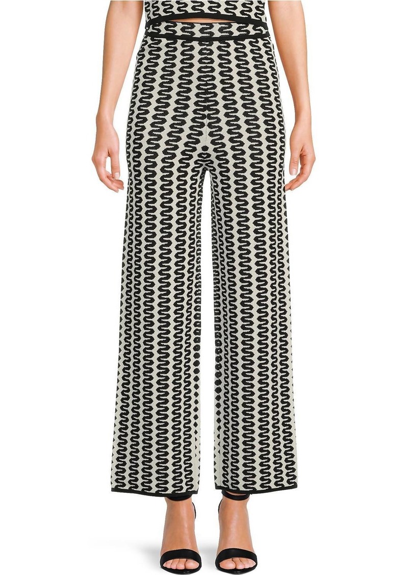 Lucy Tahiti Knit Pant In Black/white