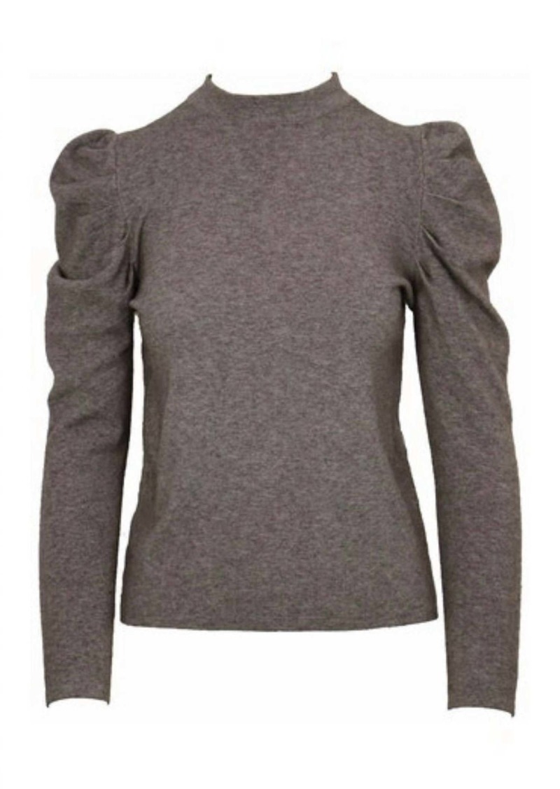 Lucy Victoria Bubble Sleeve Top In Taupe