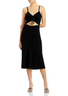 Lucy Womens Cut-Out Midi Sweaterdress
