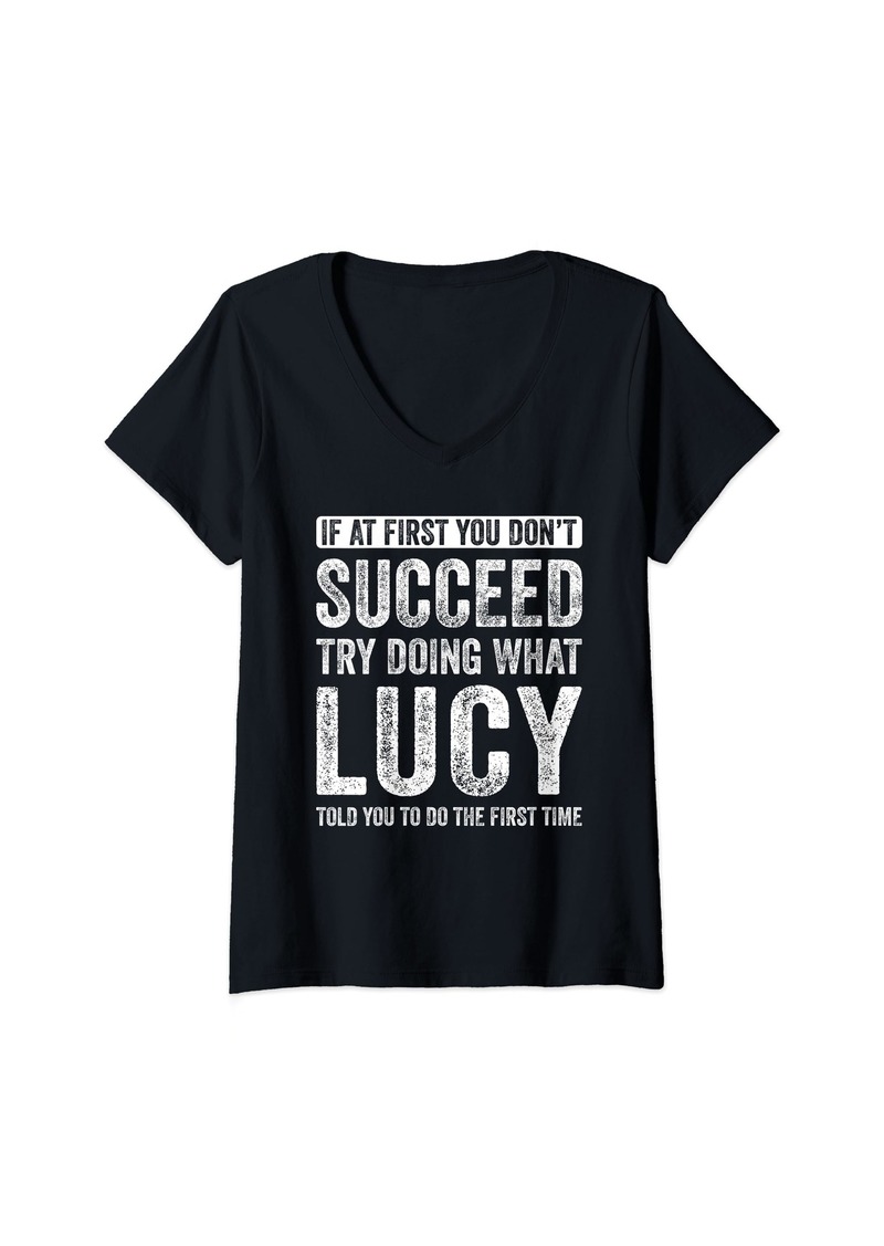 Womens Gifts For LUCY LUCY Personalized Gifts Funny LUCY V-Neck T-Shirt