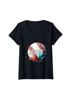 Womens Lucy Softball Custom Name V-Neck T-Shirt