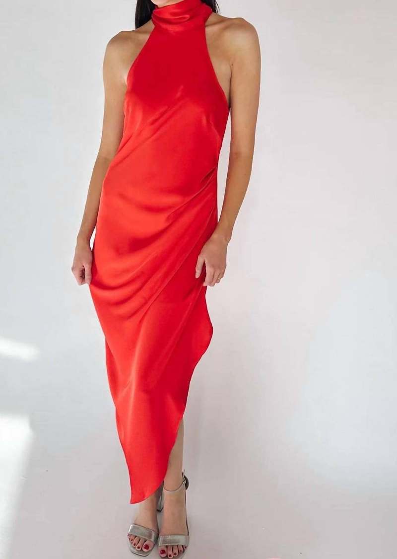 Lucy Ziya Halter Dress In Red