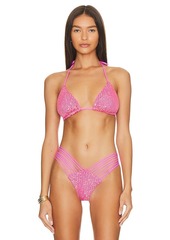 Luli Fama Chasing Stars Sequins Triangle Bikini Top