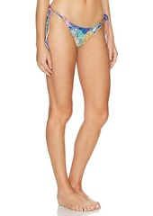 Luli Fama Deco Gardens Wavy Ruched Bikini Bottom