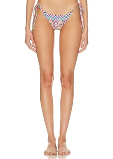 Luli Fama Miami Sorbet Wavy Ruched Back Bikini Bottom