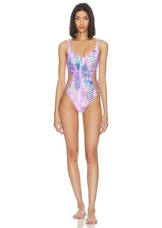Luli Fama Strappy Cut Out One Piece Swimsuit