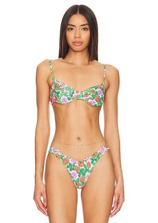 Luli Fama Strawberry Fields Wavy Luxe Bikini Top