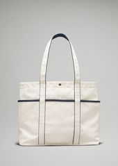 lululemon - Daily Multi-Pocket Canvas Tote Bag 20L  - Blue/Navy/White/Natural/True Navy