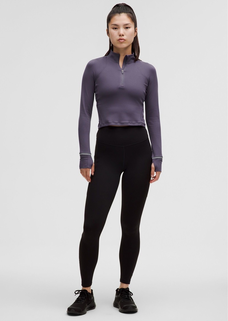 Lululemon It's Rulu Ribbed Cropped Half Zip