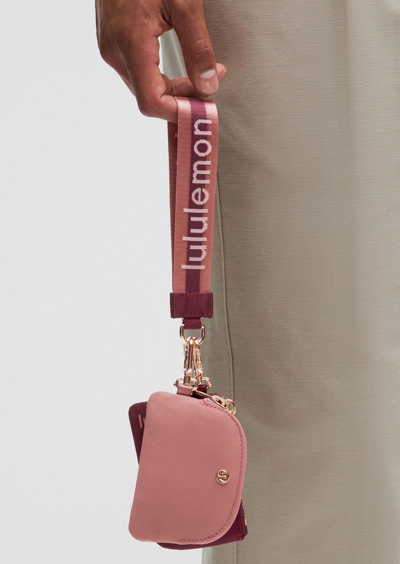 lululemon - Dual Pouch Wristlet  - Garnet/Spiced Chai/Flush Pink