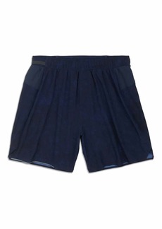 Lululemon Men's Lined Surge Shorts 6 In Gravel Dust True Navy Multi