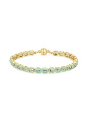 Luv Aj Bezel Emerald Ballier Tennis Bracelet-Turquoise- Gold