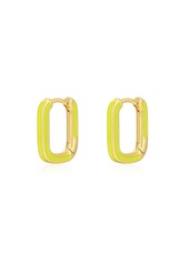 Luv Aj Chain Link Huggies- Neon Yellow- Gold