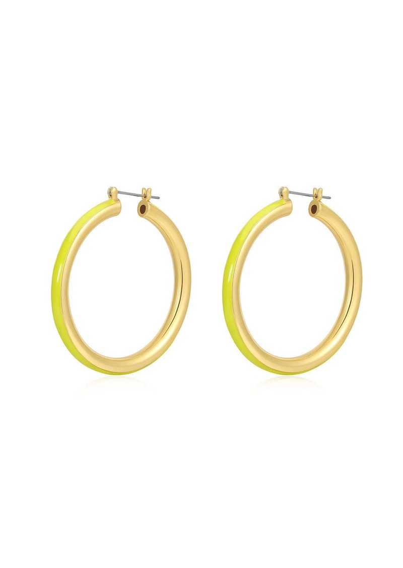 Luv Aj Stripe Amalfi Hoops- Neon Yellow- Gold