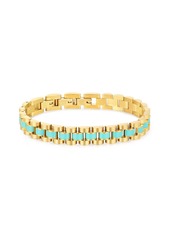 Luv Aj Timepiece Bracelet- Turquoise Blue- Gold