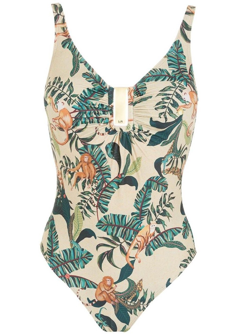 Lygia & Nanny Mirassol leaf-print swimsuit