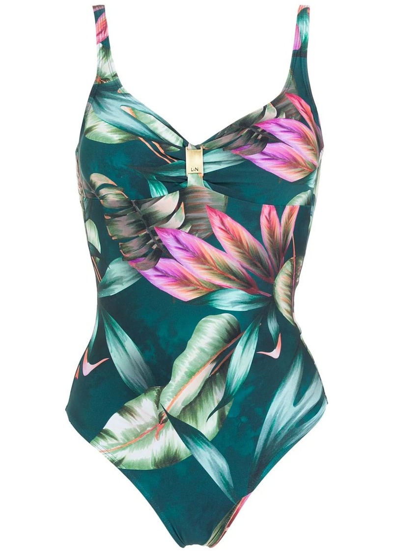 Lygia & Nanny Roberta leaf-print swimsuit