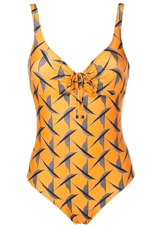 Lygia & Nanny Rosa printed lace-up swimsuit