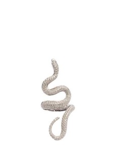 Lynn Ban - Diamond & Sterling-silver Snake Ring - Womens - Silver