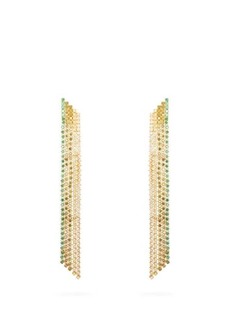 Lynn Ban - Waterfall Sapphire & Gold-plated Earrings - Womens - Green