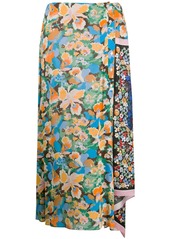 M Missoni asymmetric floral-print skirt