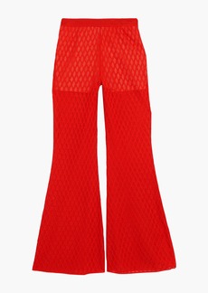 M Missoni - Crochet-knit cotton-blend wide-leg pants - Red - IT 40