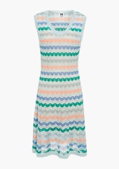 M Missoni - Metallic crochet-knit cotton-blend dress - Blue - IT 44