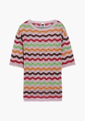 M Missoni - Metallic crochet-knit cotton-blend top - Pink - IT 42