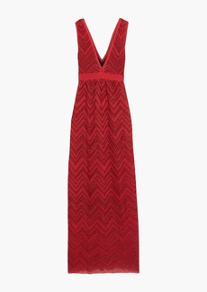 M Missoni - Metallic crochet-knit midi dress - Red - IT 42