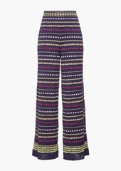M Missoni - Metallic jacquard-knit wool-blend wide-leg pants - Purple - IT 42