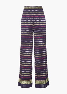 M Missoni - Metallic jacquard-knit wool-blend wide-leg pants - Purple - IT 42