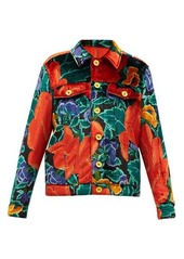 M Missoni Floral-print upcycled-velvet shirt jacket