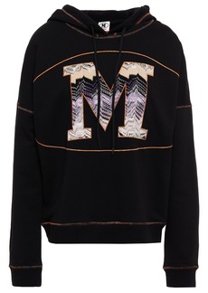 M Missoni Woman Crochet-knit And French Cotton-terry Hoodie Black