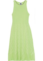 M Missoni Woman Crochet-knit Cotton-blend Dress Bright Green