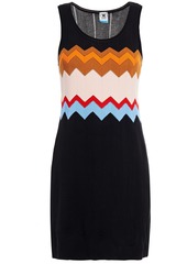 M Missoni Woman Crochet-knit Cotton-blend Mini Dress Black