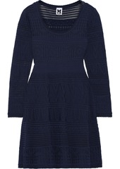 M Missoni Woman Crochet-knit Cotton-blend Mini Dress Navy