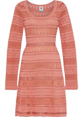 M Missoni Woman Crochet-knit Cotton-blend Mini Dress Peach