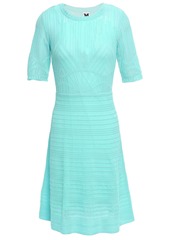 M Missoni Woman Crochet-knit Cotton-blend Mini Dress Turquoise
