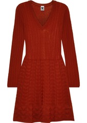 M Missoni Woman Flared Crochet-knit Wool-blend Mini Dress Crimson