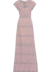 M Missoni Woman Metallic Crochet-knit Maxi Dress Pink