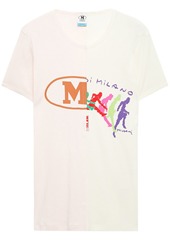 M Missoni Woman Paneled Printed Cotton-jersey T-shirt Cream