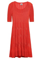 M Missoni Woman Pleated Crochet-knit Mini Dress Red